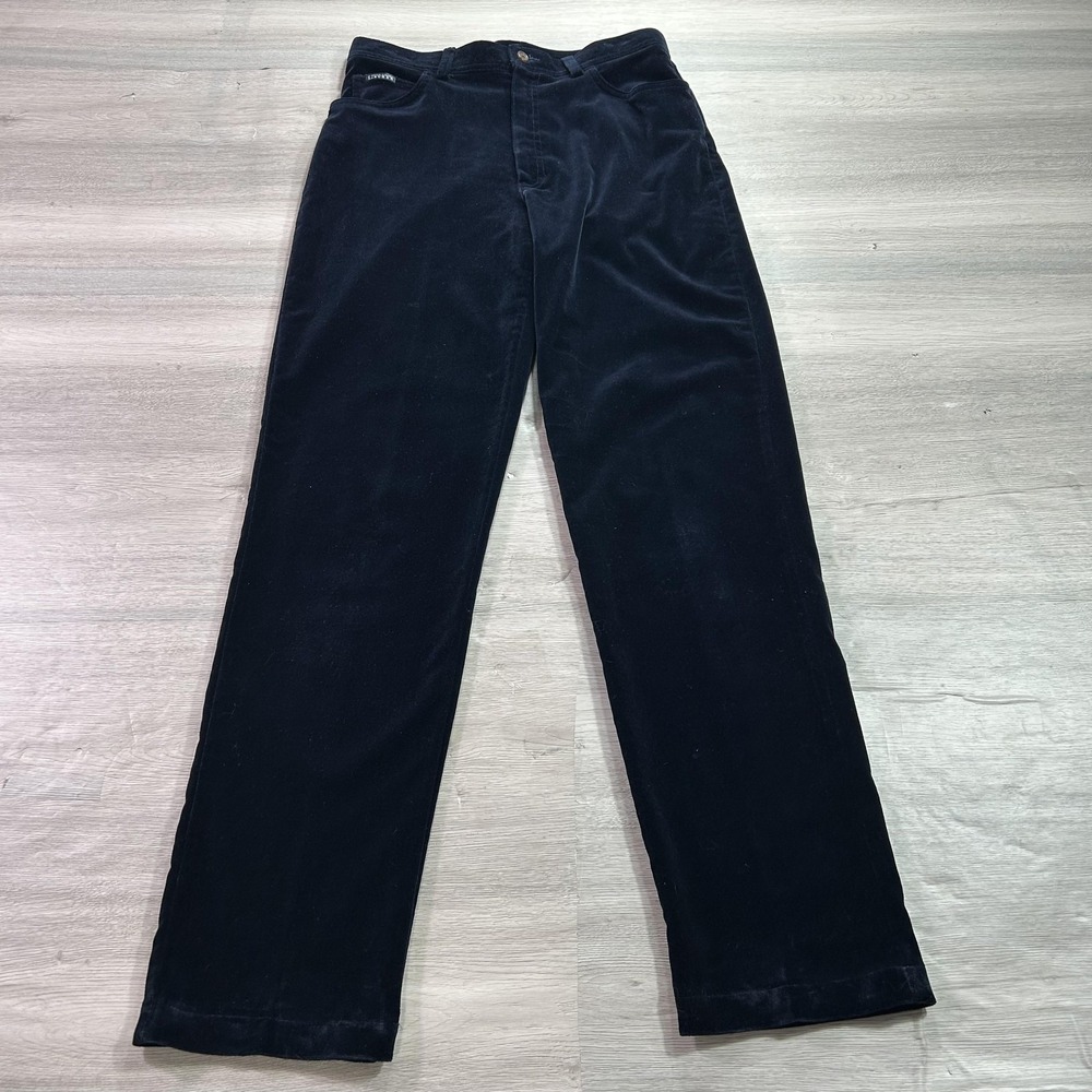 Vintage Lauren Ralph Lauren Pants Womens 6 Black Velvet Dressy Made USA 90s